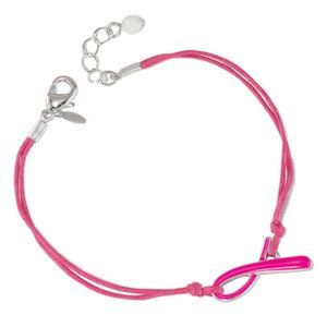 Breast cancer crusade Ribbon Cord Bracelet